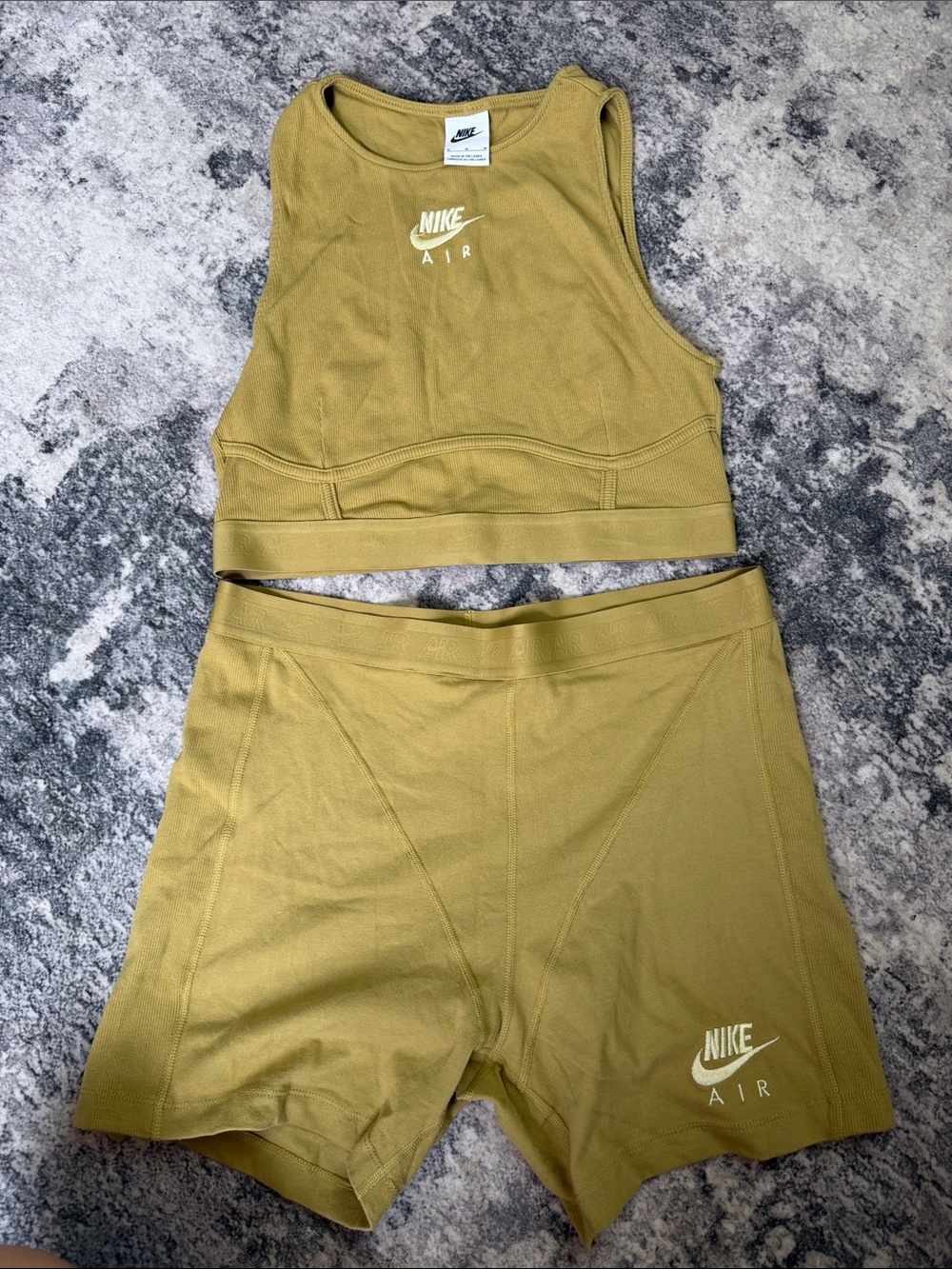 Nike Olive Green Two-Piece Active Shorts Set